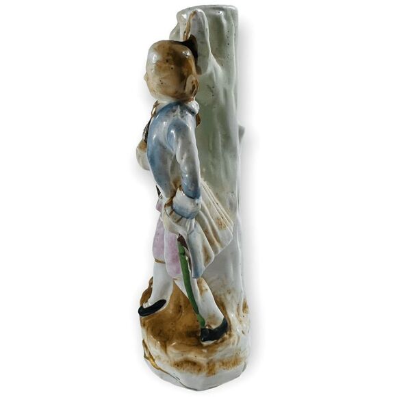 Vintage French Colonial Couple Ceramic Figurine Lamp Base Japan 8in Decor - Picture 4 of 6